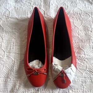 COACH Lara Nappa Leather Ballet Flat Orange Size 8B